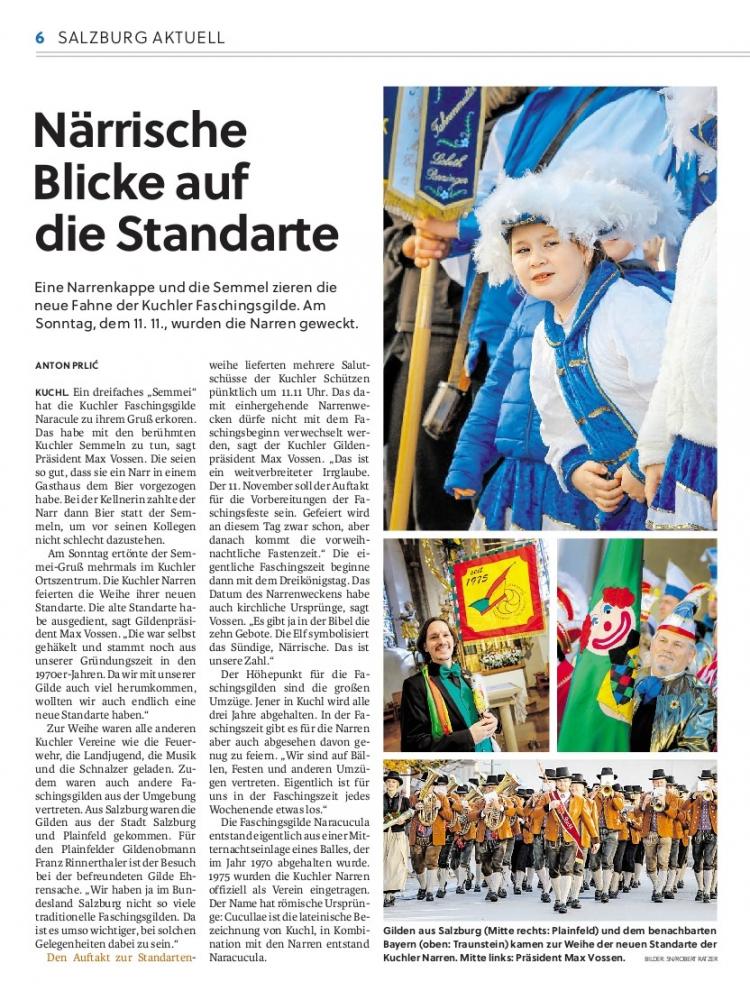 Salzburger Nachrichten Fahnenweihe Kuchl 12.11.18